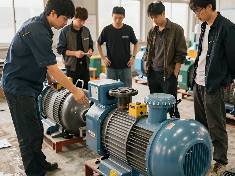Специалисты компании Pump-Jp монтируют японский скважинный насос Grundfos на объекте в рабочем процессе